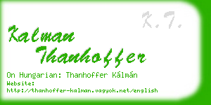 kalman thanhoffer business card